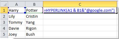 Hướng dẫn cách tạo email từ danh sách tên trong Excel